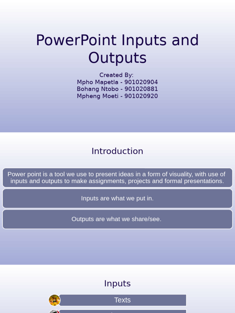PowerPoint Inputs and Outputs Guide | PDF