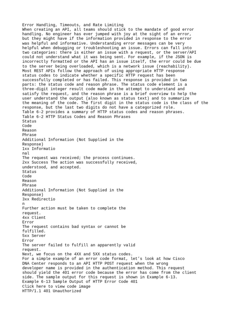 API Error Handling and Status Codes | PDF | Computing | Internet