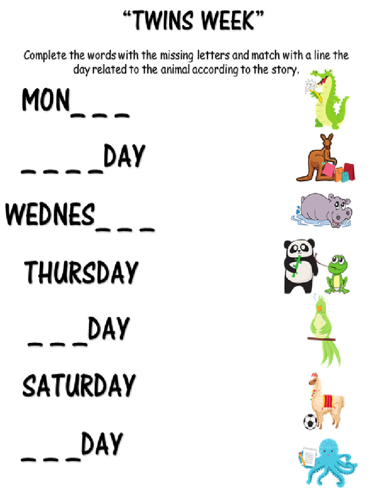 Days of The Week Worksheets | PDF