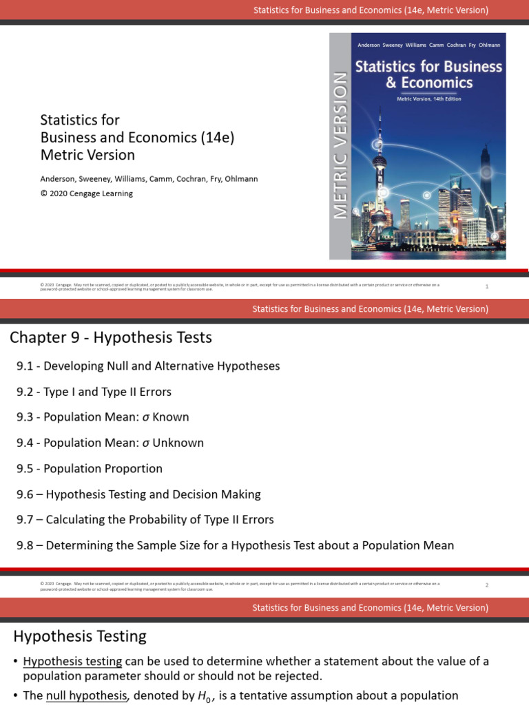 Hypothesis Testing in Business Statistics | PDF | Type I And Type Ii ...