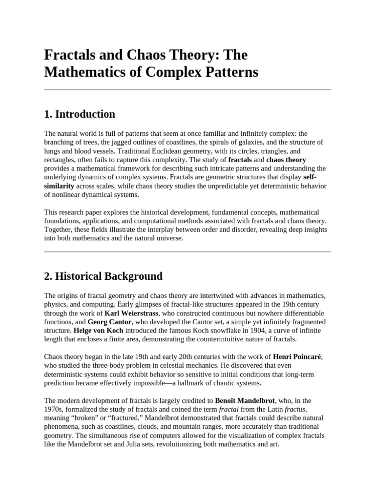 Fractals and Chaos Theory Explained | PDF | Chaos Theory | Fractal