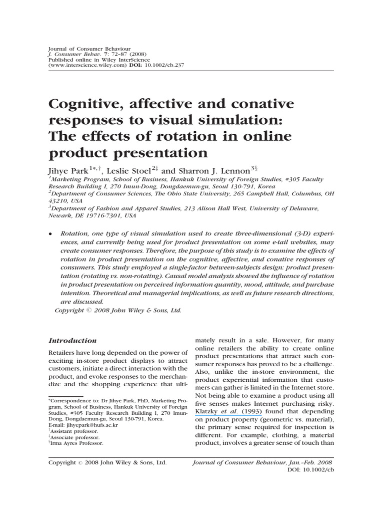 Cognitive Affective and Conative Respons | PDF | Online Shopping ...