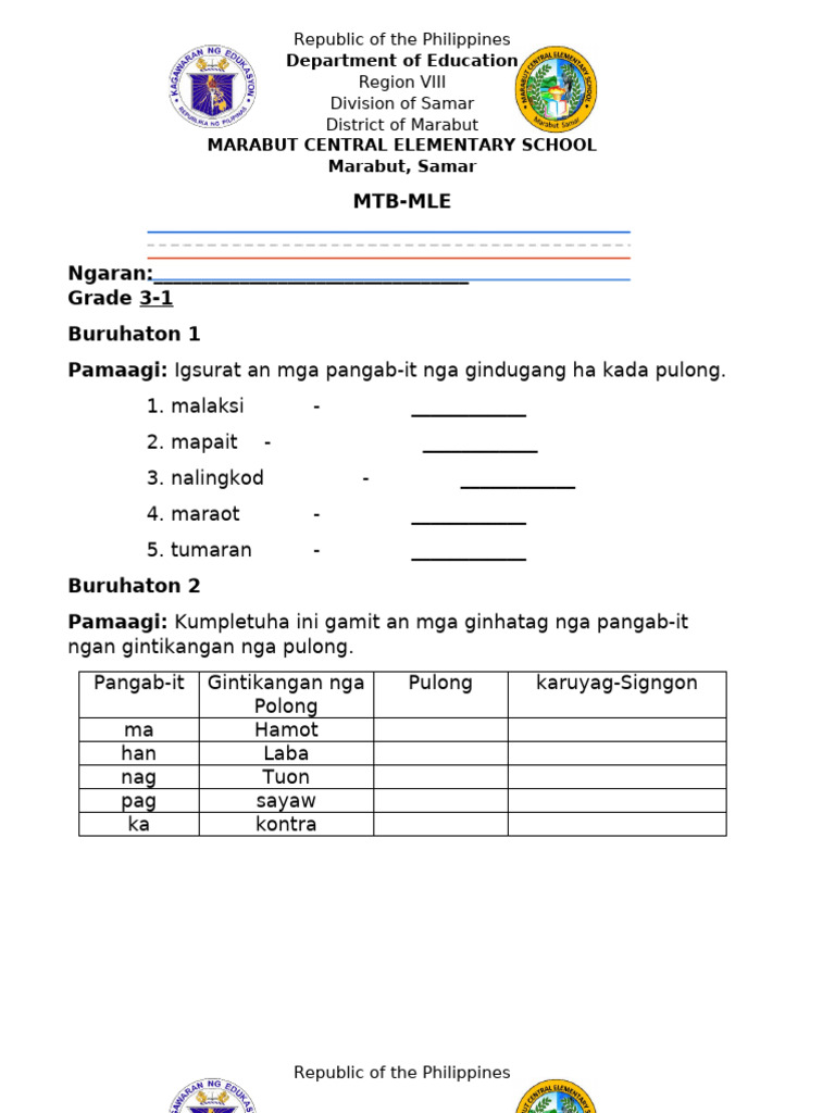 Activity Sheets Week 7 | PDF