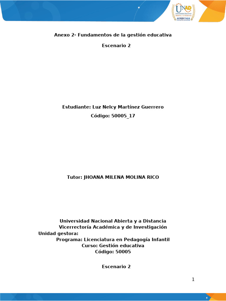 Fundamentos de Gestión Educativa Infantil | PDF | Maestros | Enseñando