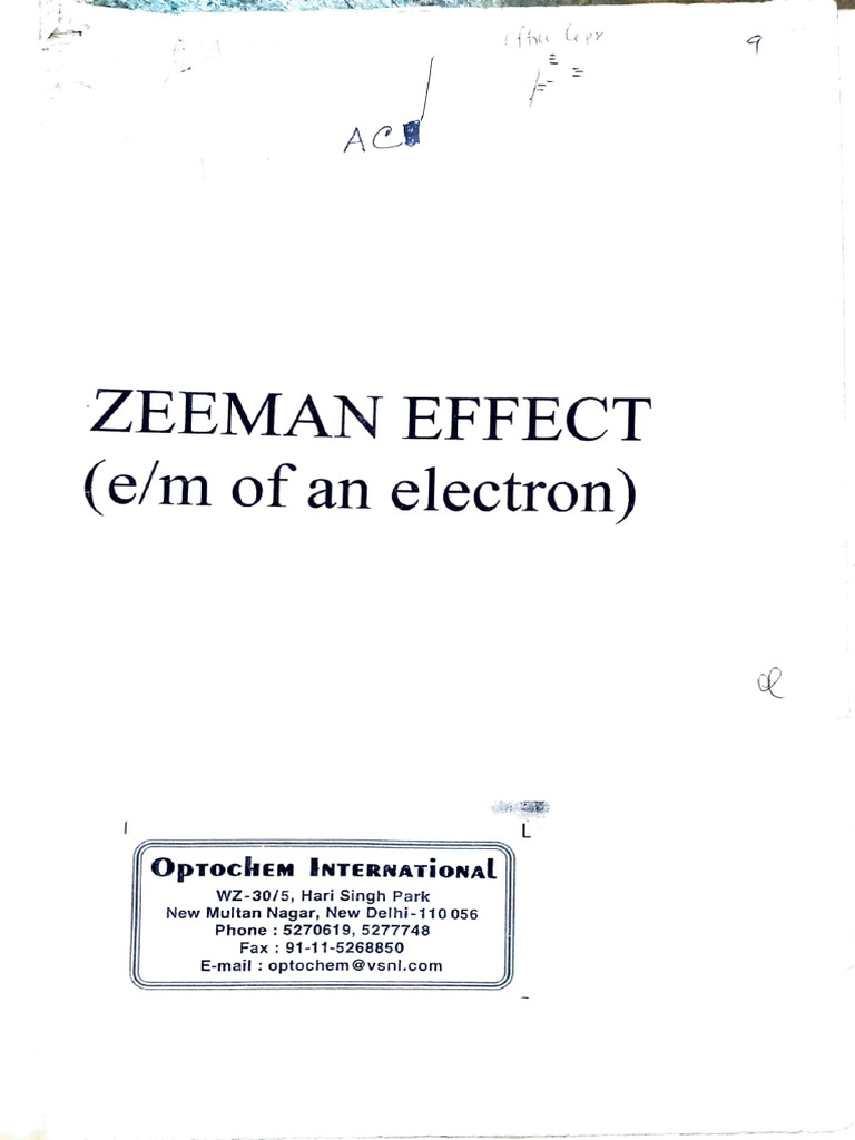 Understanding the Zeeman Effect Experiment | PDF | Electron | Spin ...