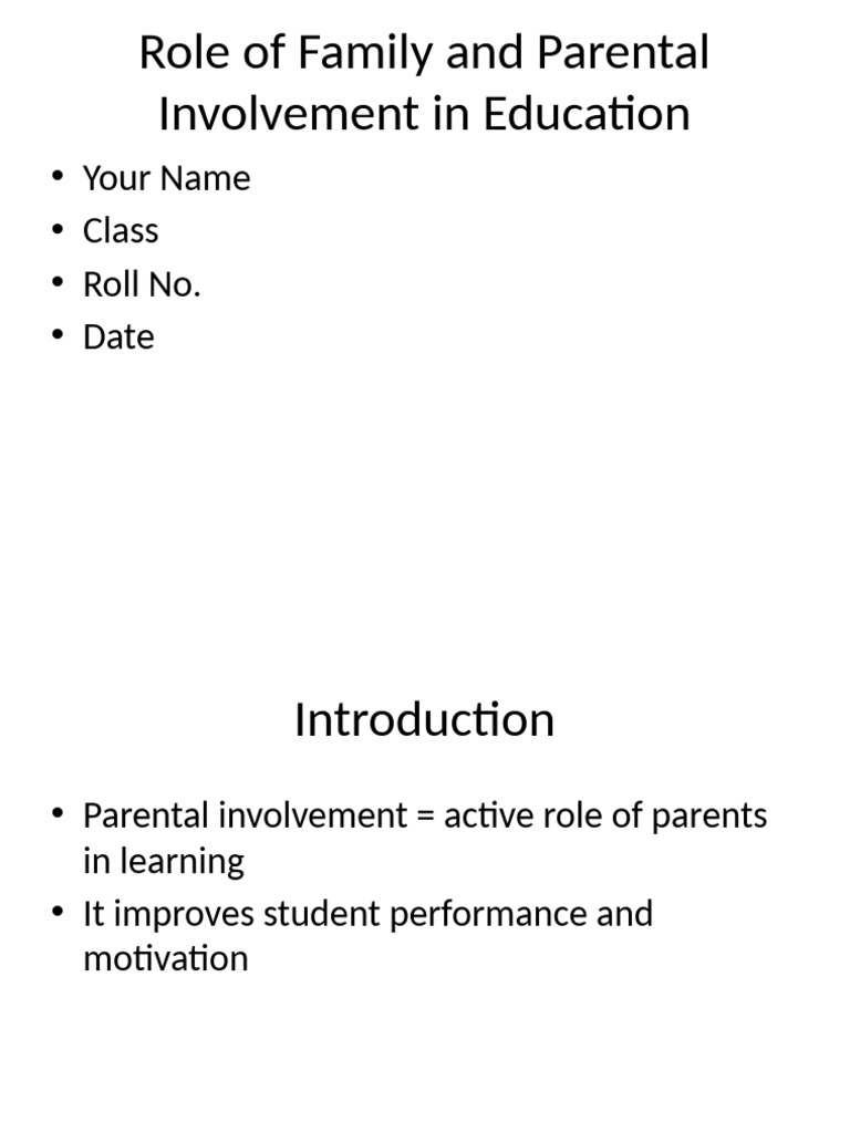 Family Involvement in Education Benefits | PDF