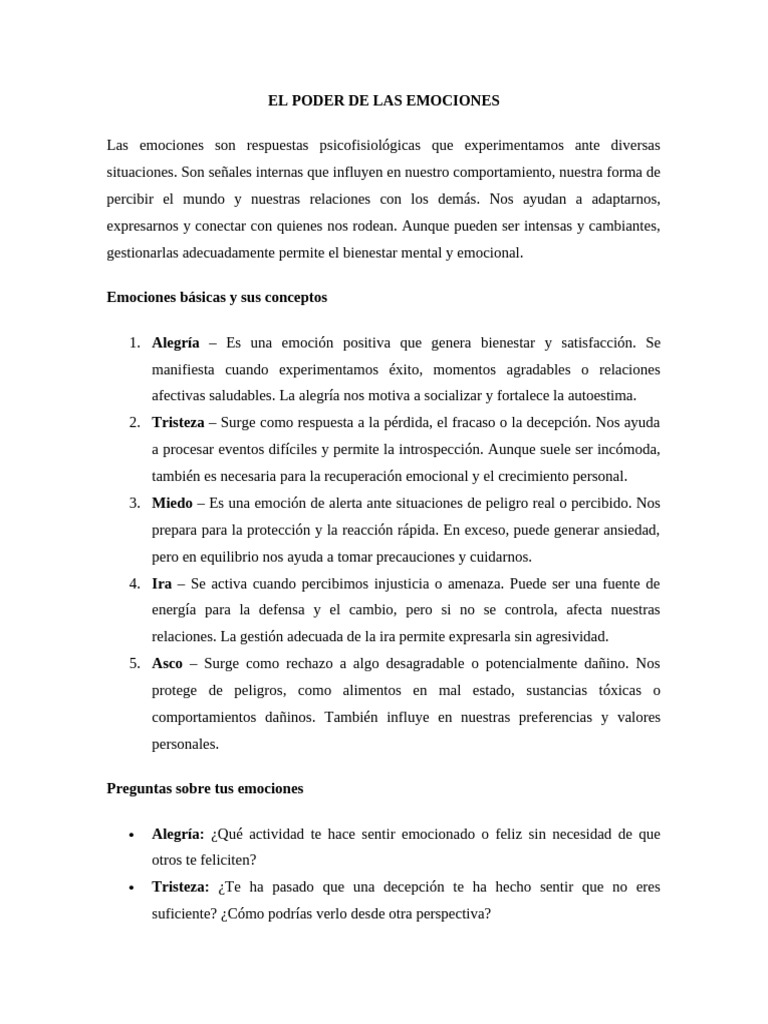 Gestión de emociones y autoestima | PDF | Las emociones | Autoestima