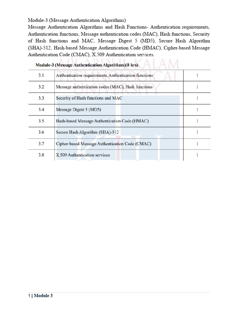 Message Authentication Algorithms Overview | PDF | Key (Cryptography ...