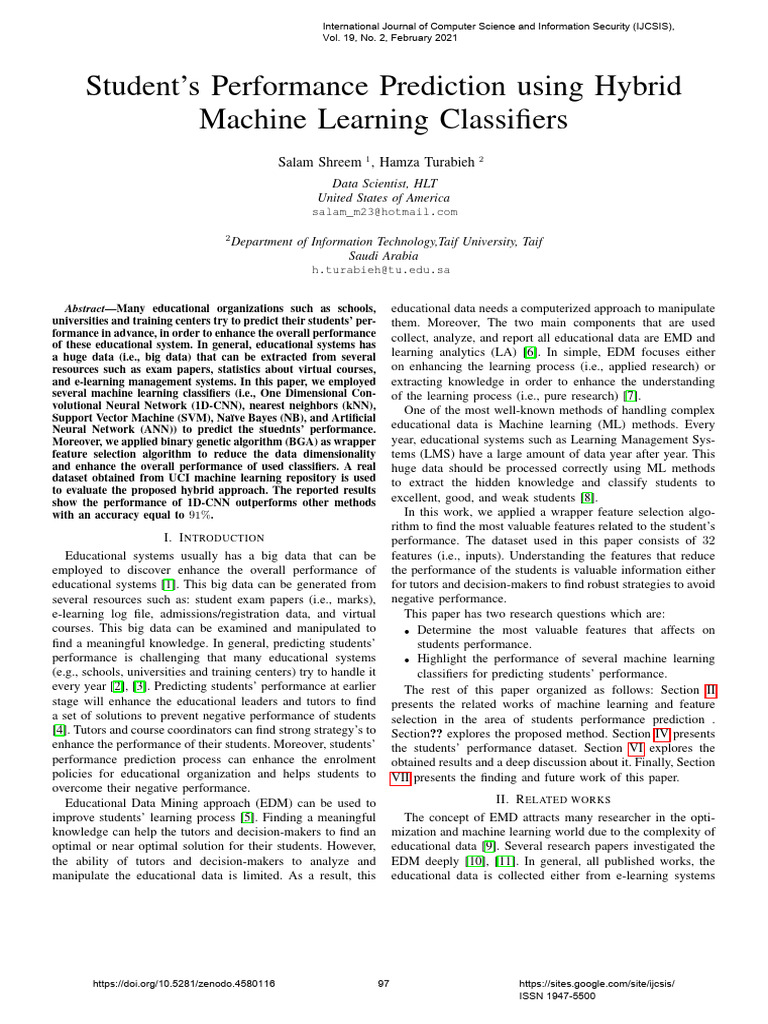 Predicting Student Performance with ML | PDF | Machine Learning ...