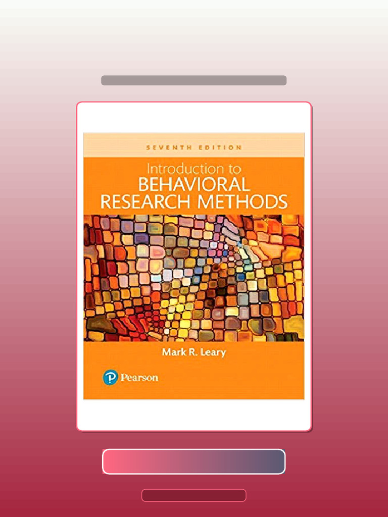 Introduction to Behavioral Research Methods 7th Edition eBook and ...