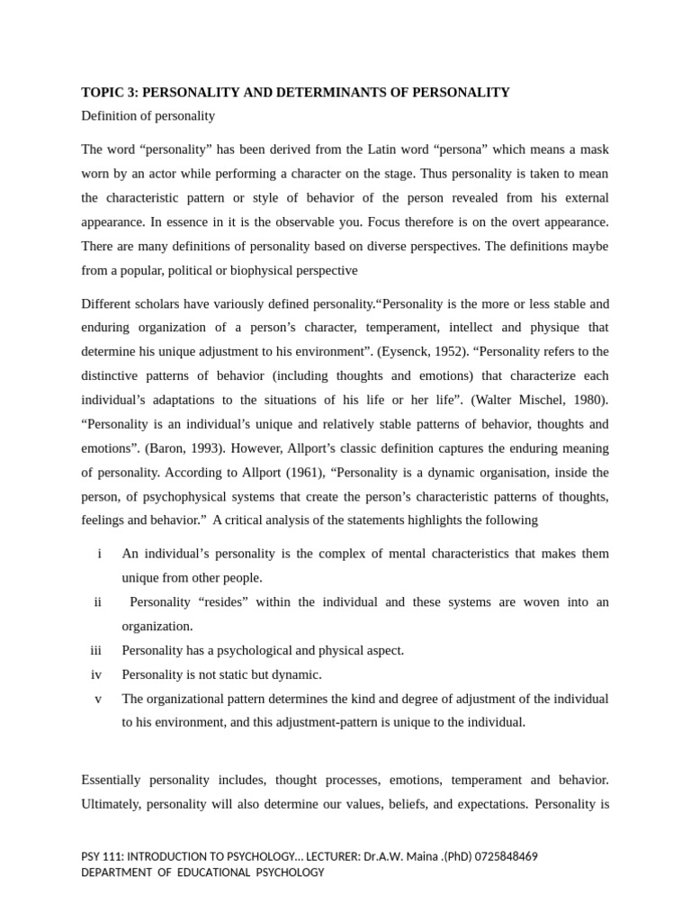 Understanding Personality Factors | PDF | Extraversion And Introversion ...