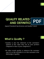 Quality Related TermsDefinitions