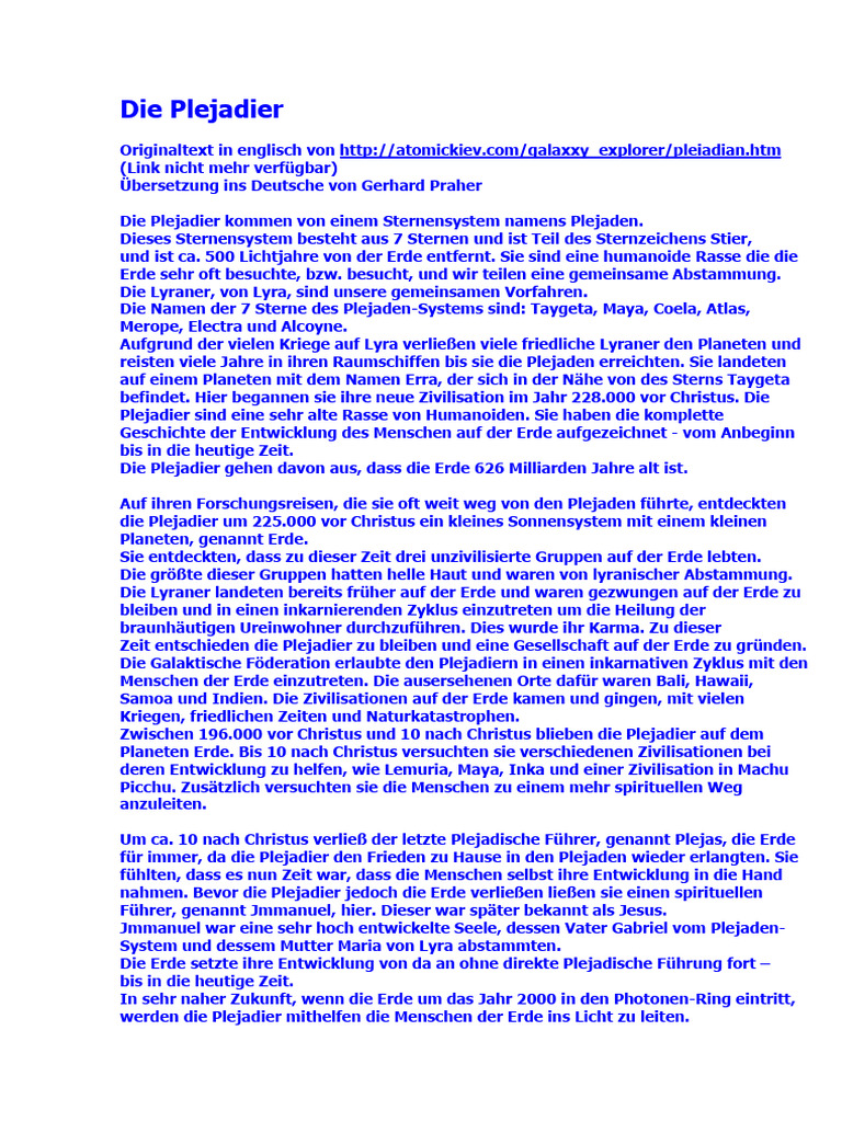 Die Plejadier | PDF