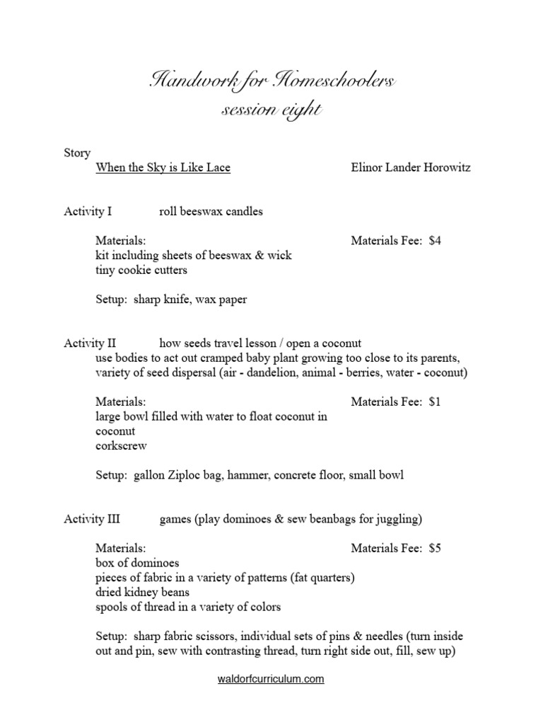 Handwork - Session 8 | PDF