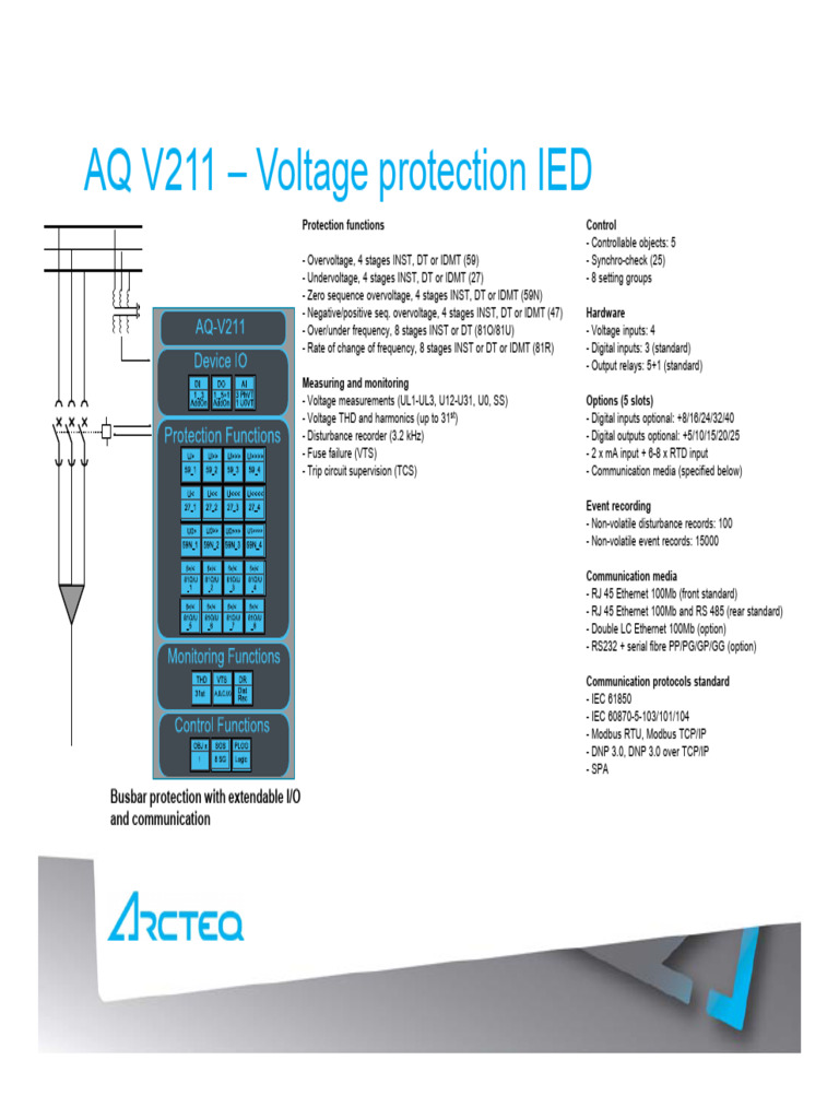 AQ V211 Voltage Protection IED Overview | PDF | Electrical Engineering ...
