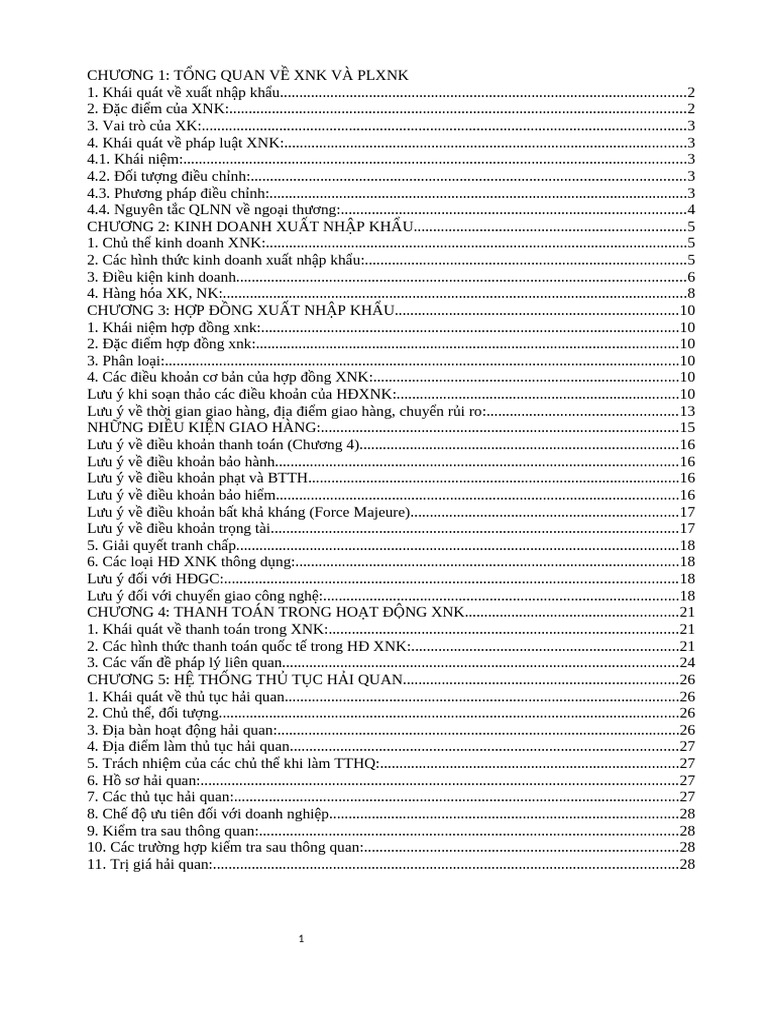 Lý Thuyết XNK | PDF