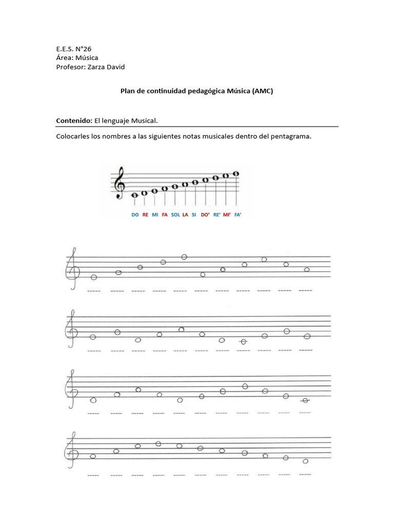 PCP Notas en El Pentagrama | PDF