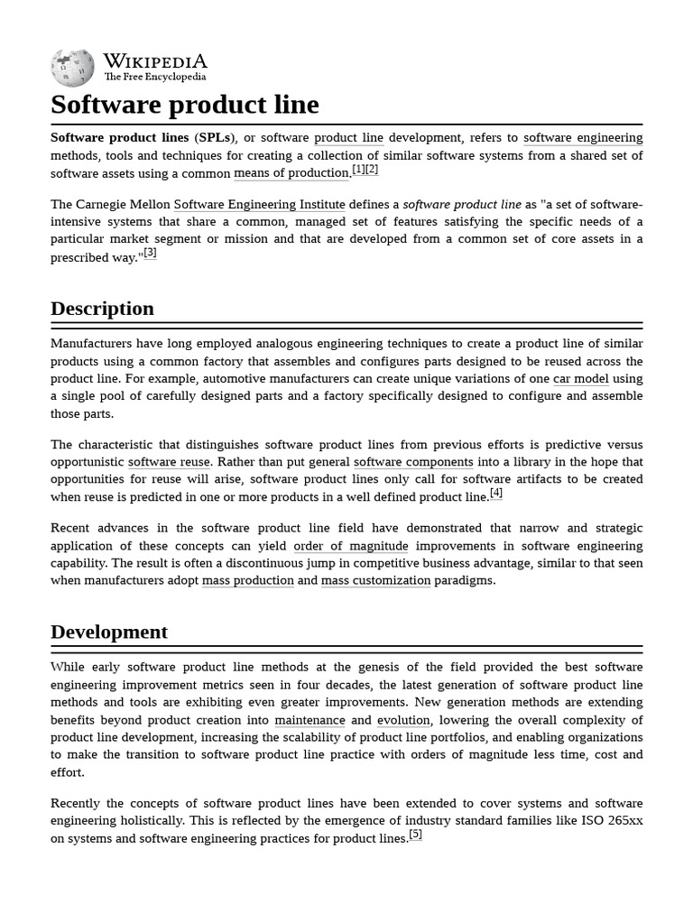 Software Product Line Development Guide | PDF | Computing | Software ...