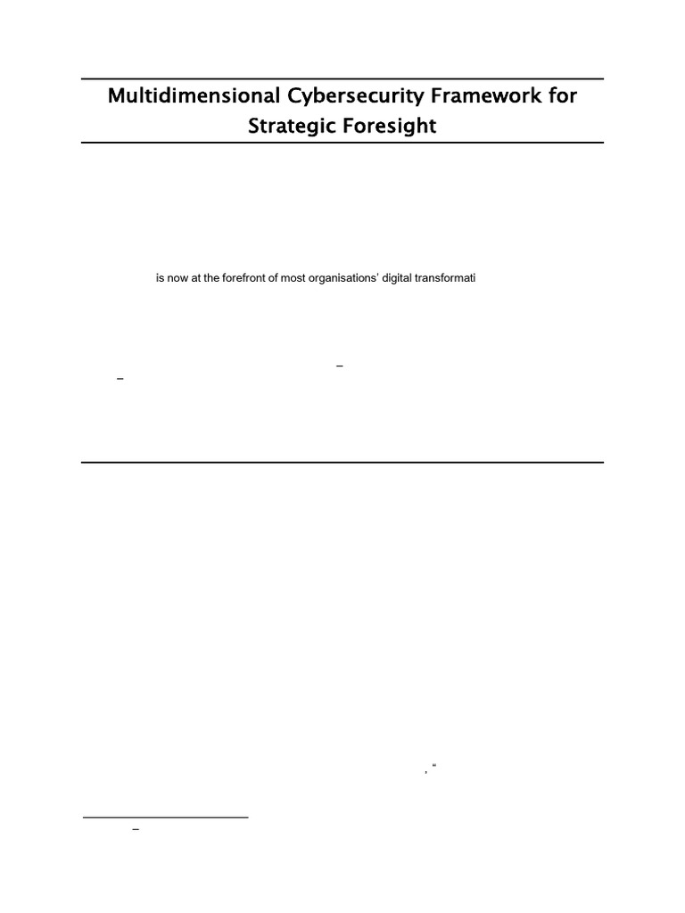Multidimensional Cybersecurity Framework | PDF | Computer Security ...