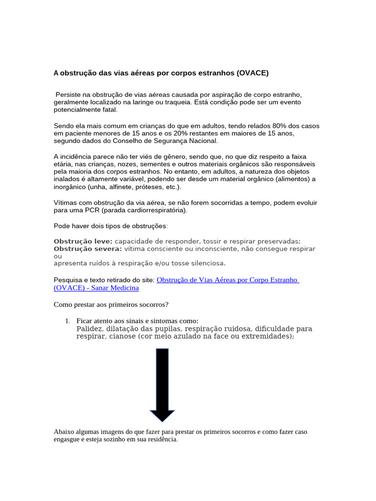 OVACE em Adultos: Identificação e Socorro | PDF
