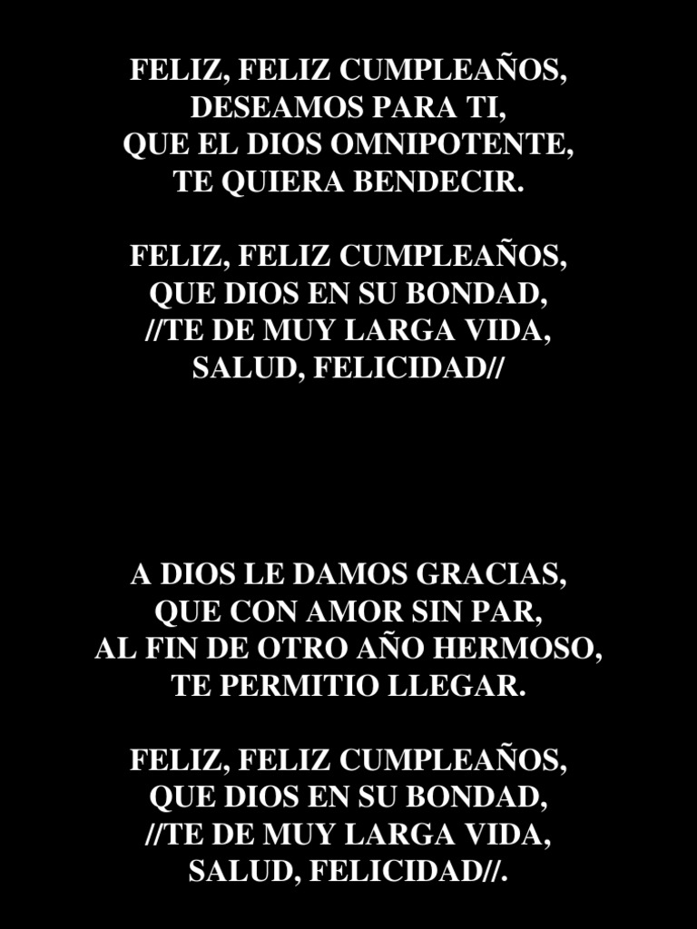 Feliz, Feliz Cumpleaños, Deseamos para Ti | PDF, image size:768x1024