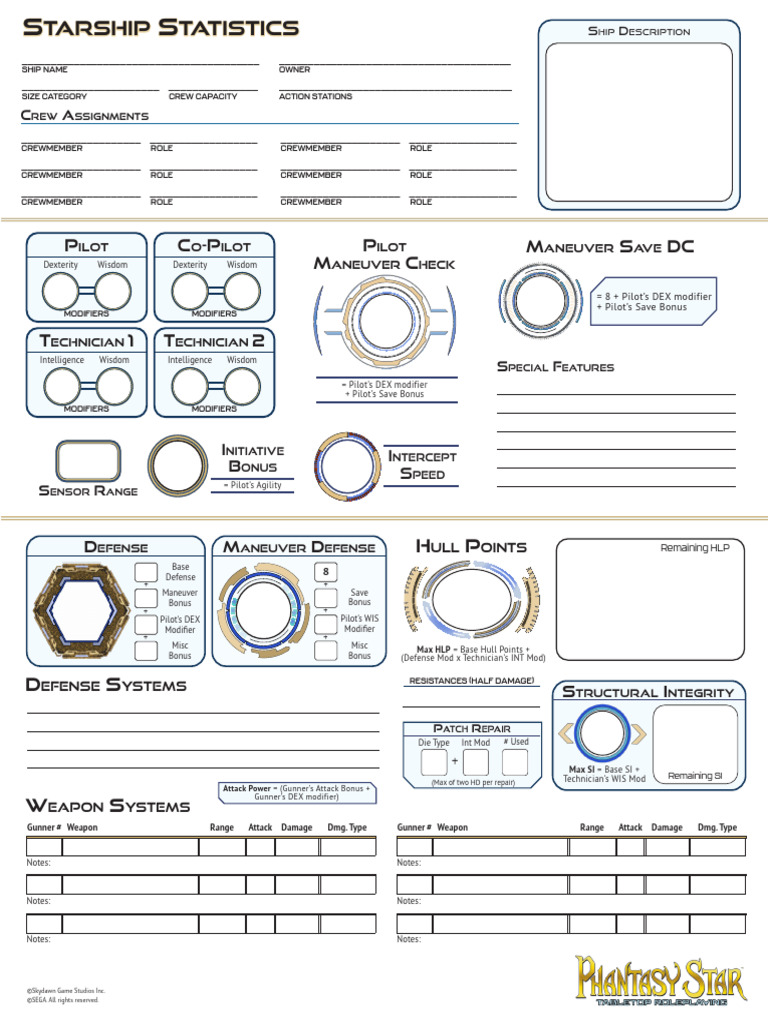 Starship Combat and Crew Statistics Guide | PDF | Ships | Warships