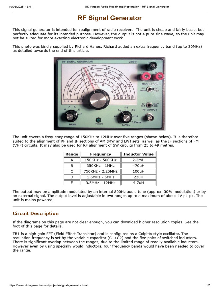 Affordable RF Signal Generator Guide | PDF | Radio | Electronic Oscillator
