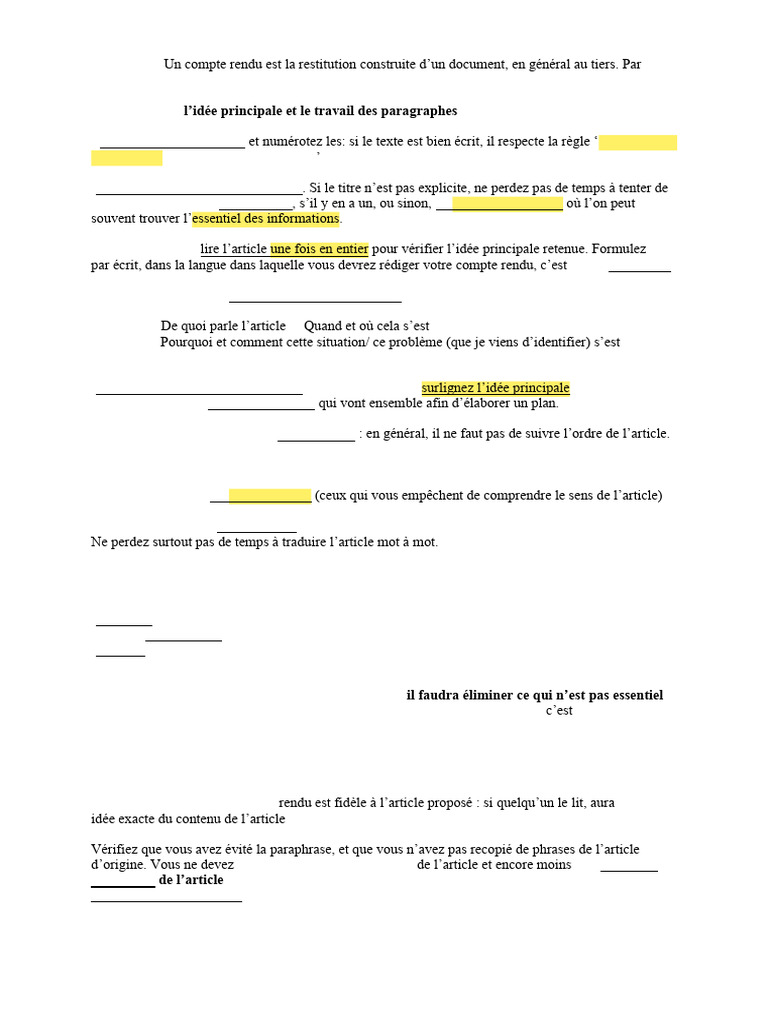 Guide pour Rédiger un Compte Rendu | PDF | Traductions | Linguistique