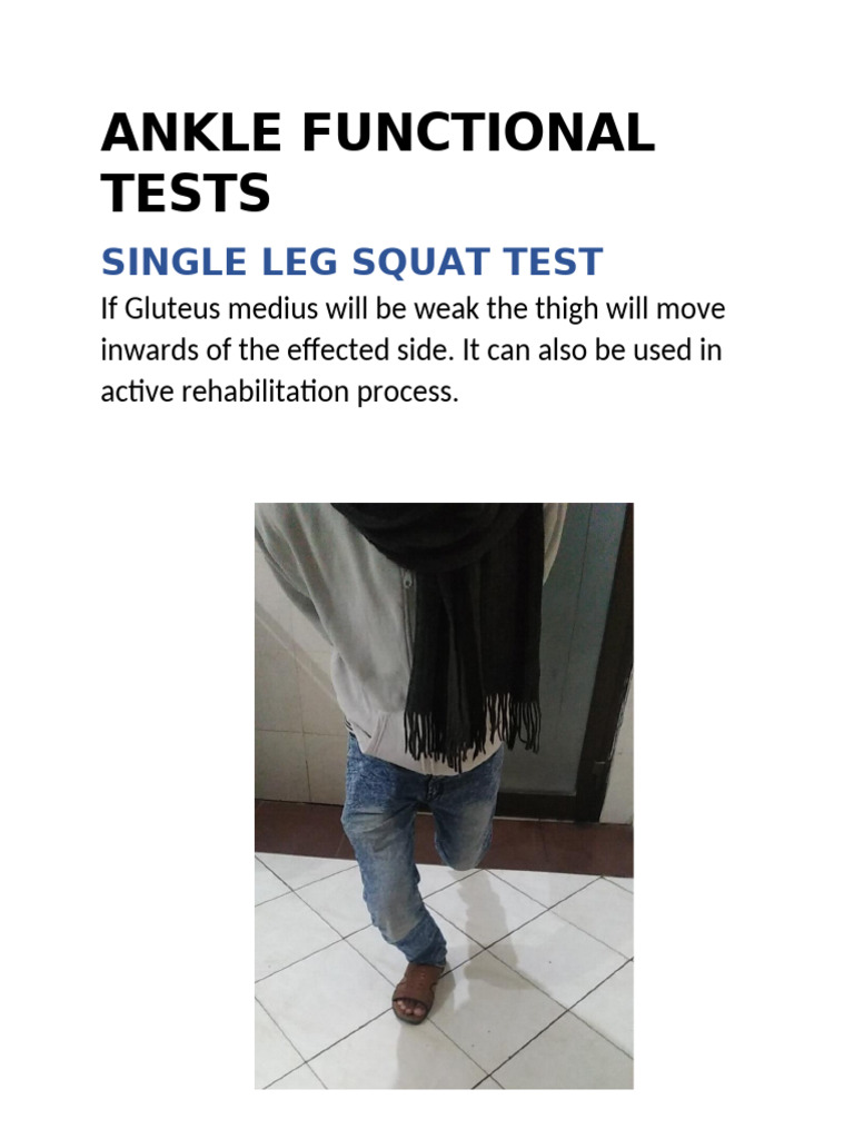 Ankle Functional Tests Overview | PDF