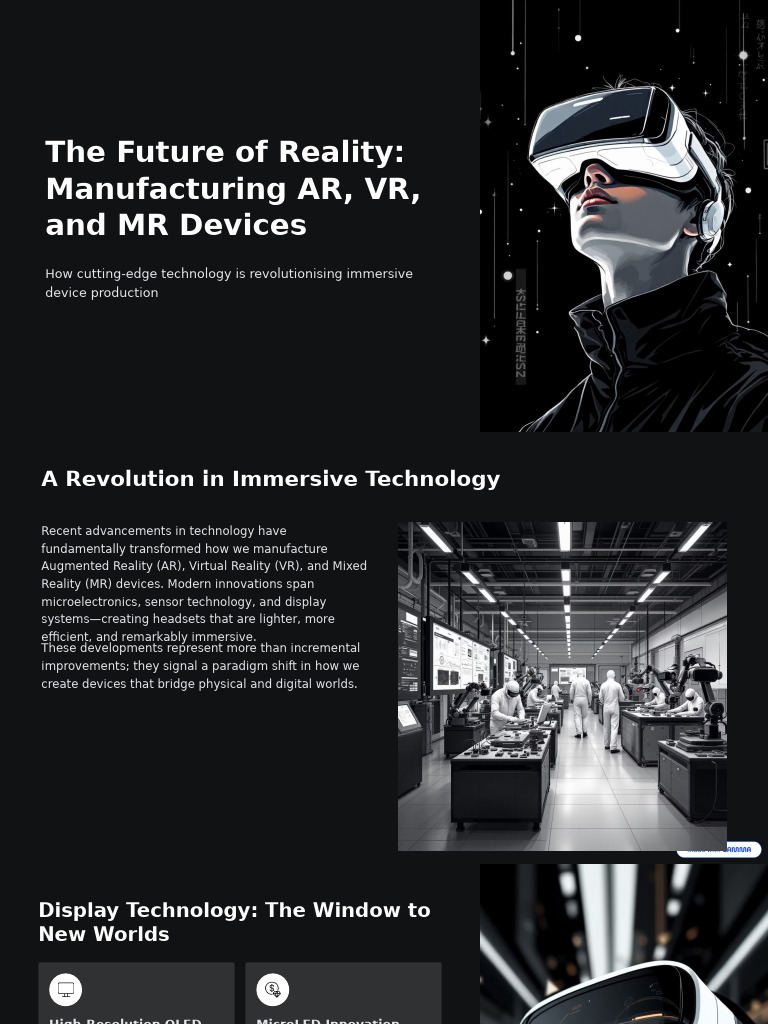 The Future of Reality Manufacturing AR VR and MR Devices | PDF ...