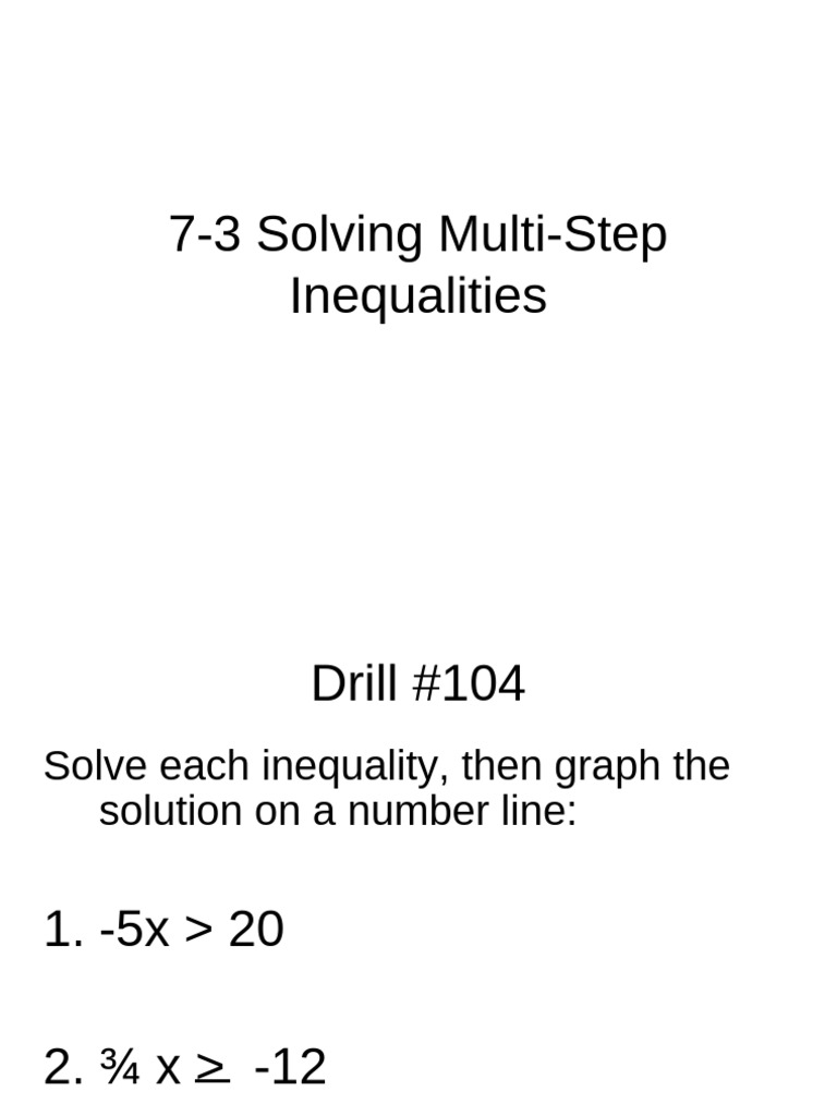 Multi-Step Inequalities Guide | PDF