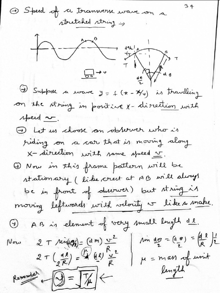 MW Lec4 Speed of Transverse Wave On String-Min | PDF