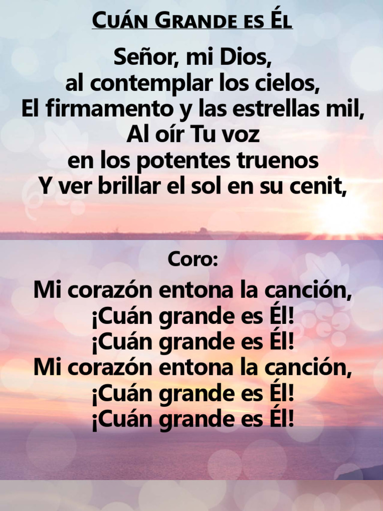 Cuán Grande es Él - Letra del Himno | PDF