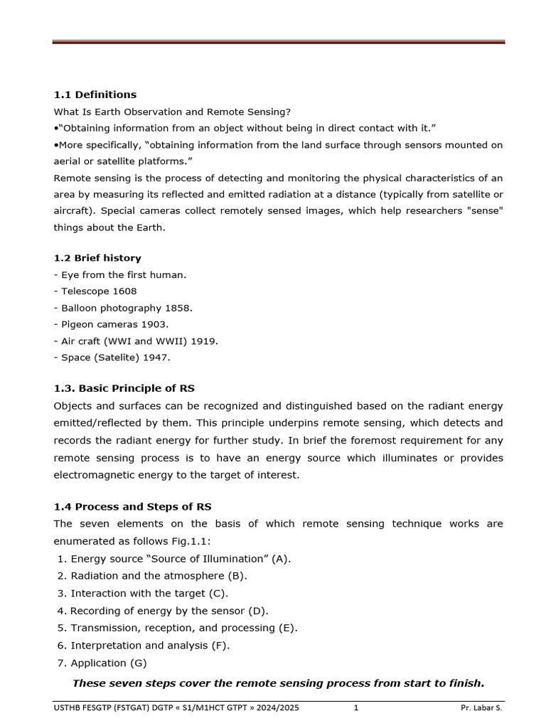 Remote Sensing Principles Overview | PDF | Electromagnetic Radiation ...