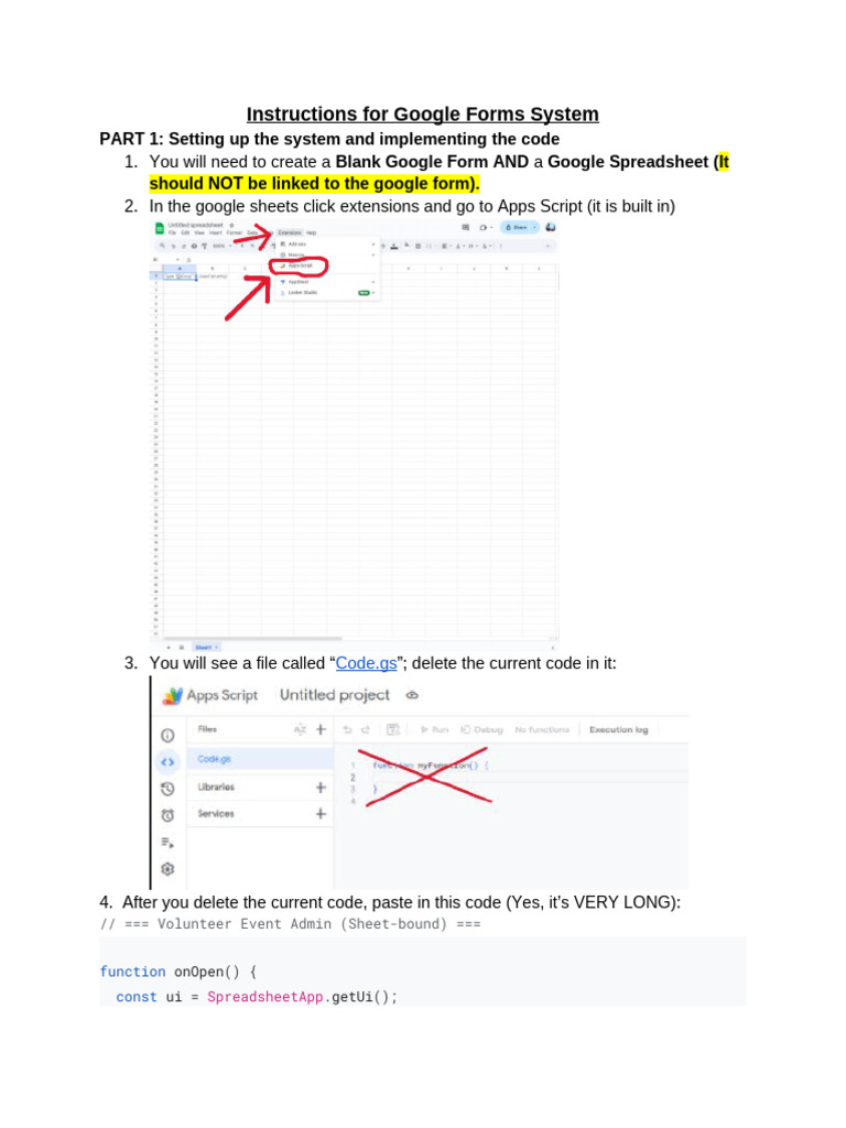 Instructions For Google Form System | PDF | Web Application | Html Element