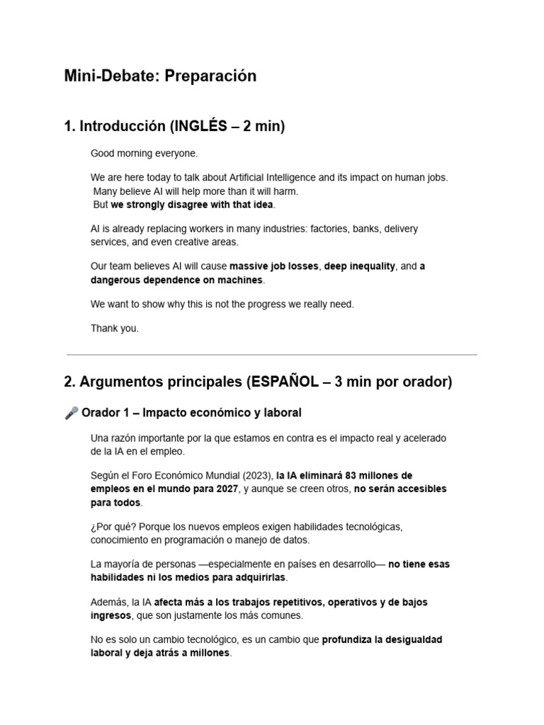 Mini-Debate - Preparación | PDF | Inteligencia artificial ...
