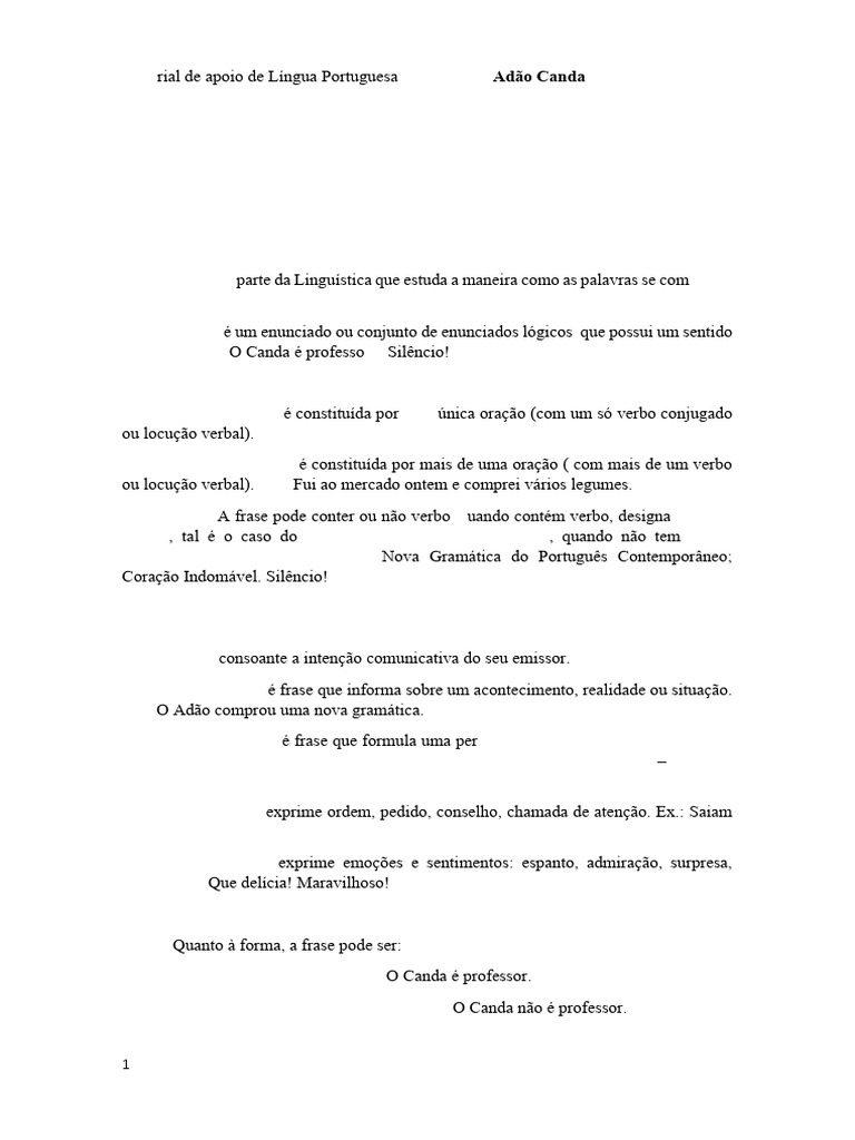 Sintaxe e Morfologia em Língua Portuguesa | PDF | Pronome | Semântica