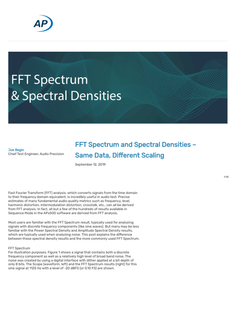 FFT Spectrum vs. Spectral Densities Explained | PDF | Spectral Density ...