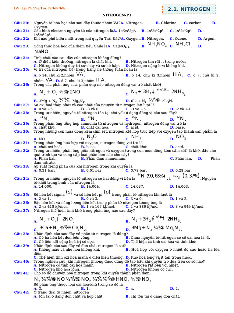 Nitrogen Sufur | PDF