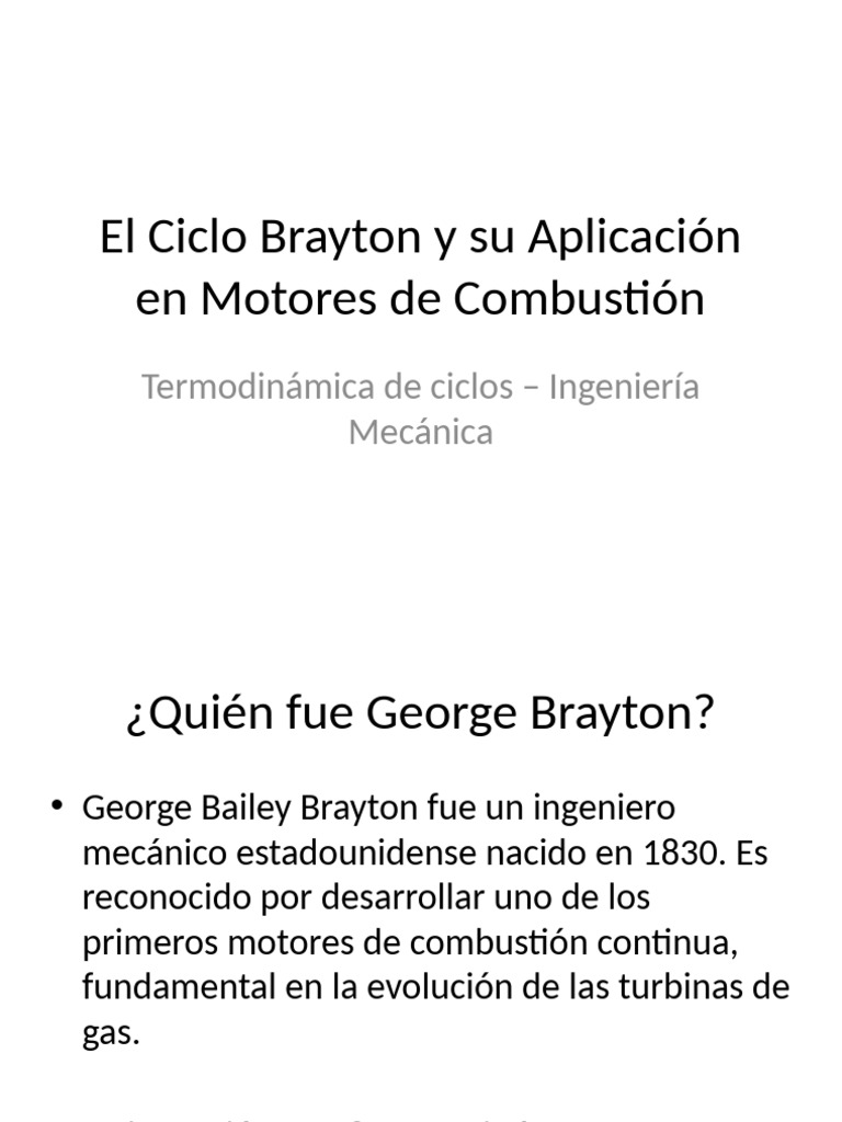Ciclo Brayton: Fundamentos y Aplicaciones | PDF