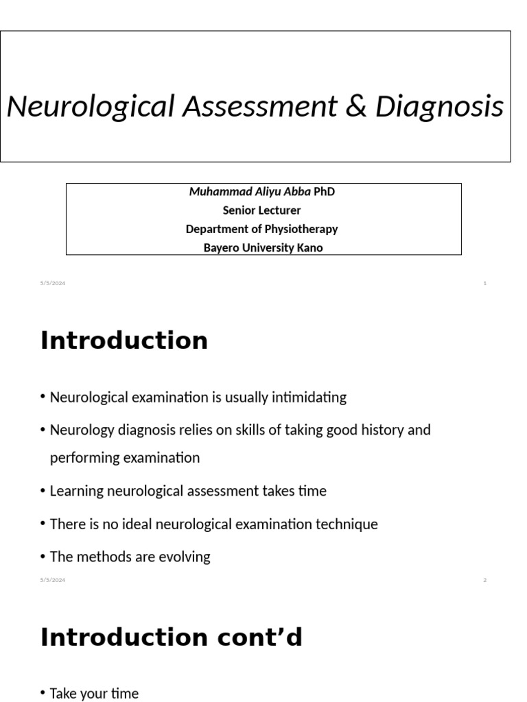 Neurological Assessment Techniques Guide | PDF | Anatomical Terms Of ...