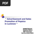 Advertisement and Sales Promotion of Pepsico