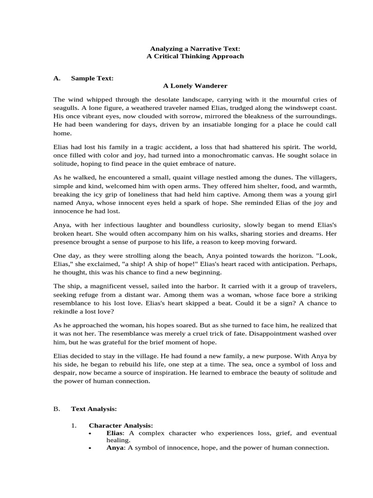 Analyzing A Narrative Text | PDF