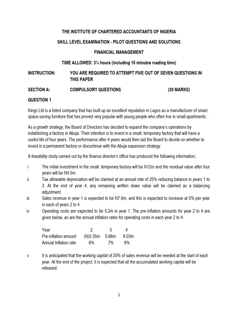 Financial Management Exam Questions and Solutions | PDF | Net Present ...
