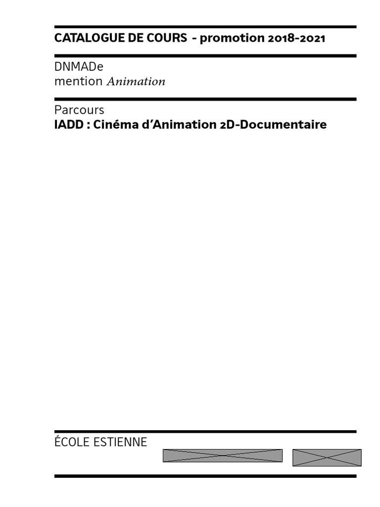 Parcours IADD : Animation 2D-Documents | PDF | Pédagogie | Cinématographie