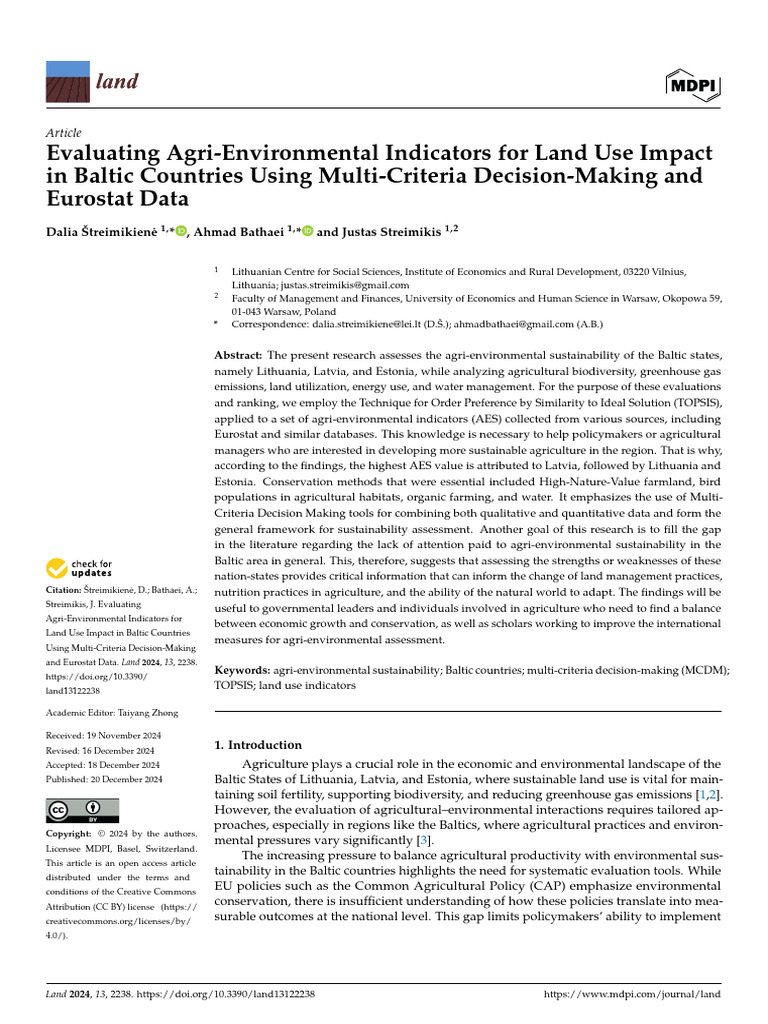 Evaluating Agri-Environmental Indicators For Land | PDF ...