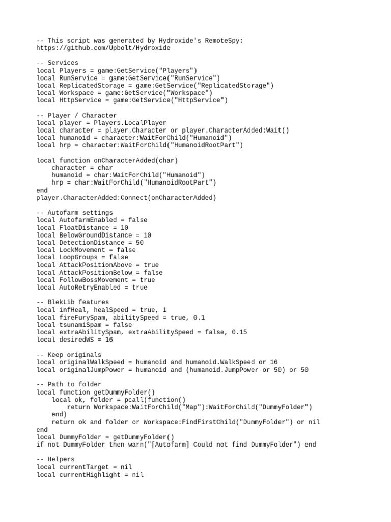 Roblox Autofarm Script Guide | PDF | Computer Programming | Software ...