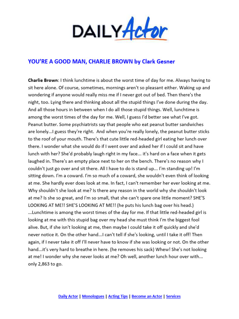 Youre A Good Man Charlie Brown | PDF