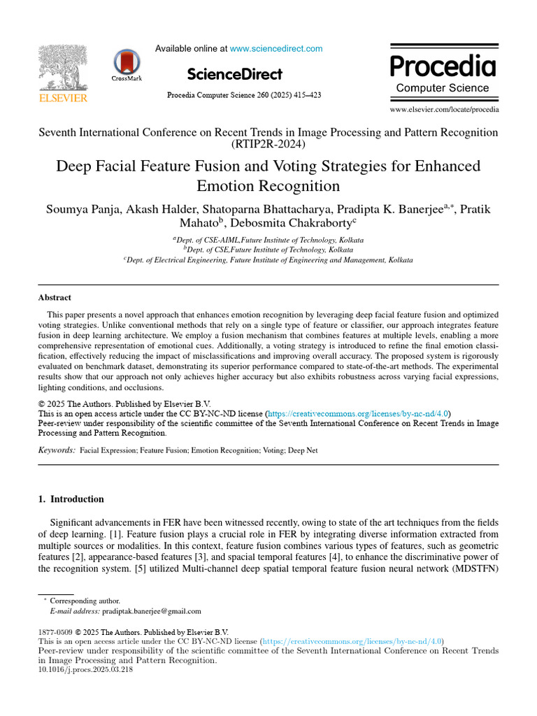 Deep Feature Fusion for Emotion Recognition | PDF | Deep Learning ...