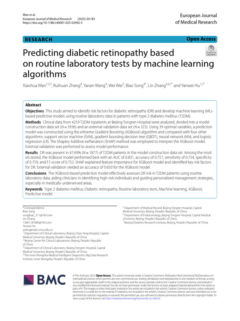 Diabetic Retinopathy Prediction via ML | PDF | Sensitivity And ...